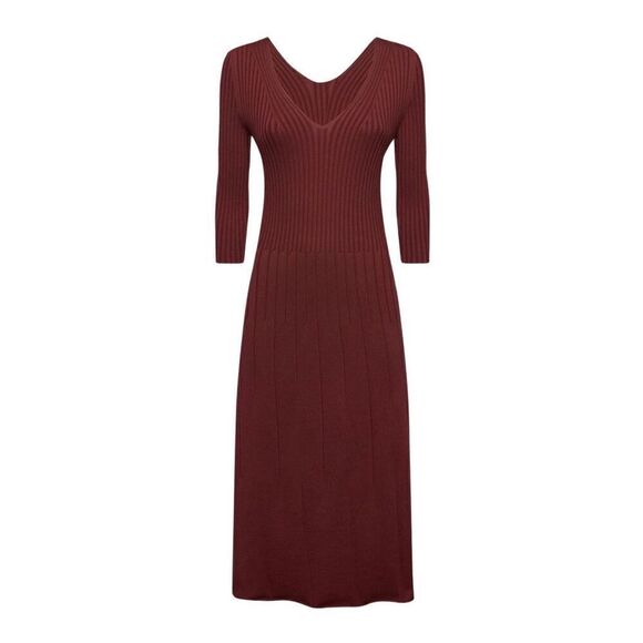 Wolford Merino Wool Rib Dress Burgundy NWT M - Picture 1 of 13